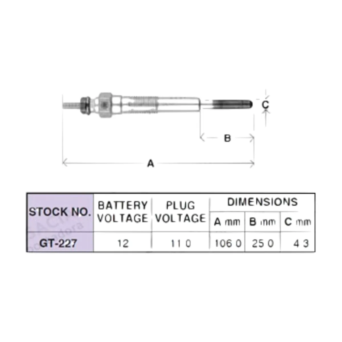 X10 Bujía incandescente 12V 11.0V - 19850-67030