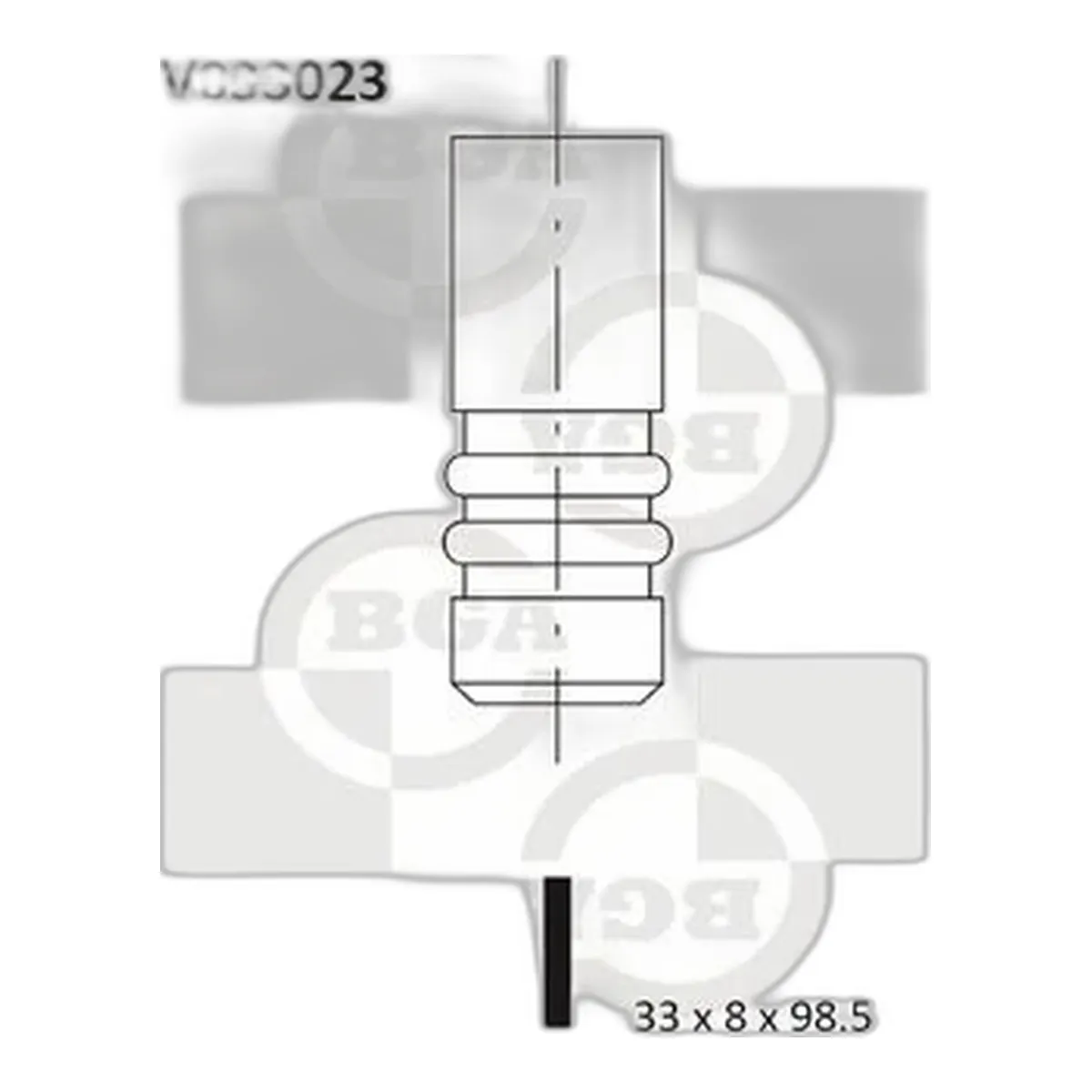 Juego de 4 válvulas de escape 33.2x8x98.5