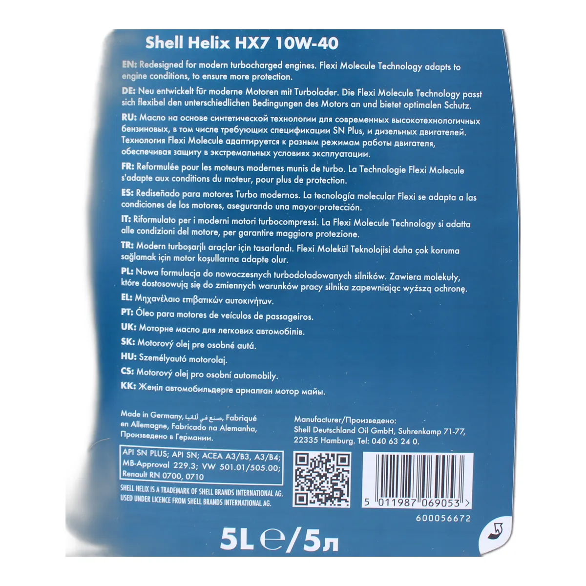 Aceite sintético 10W-40 5.0L - Miniatura 3